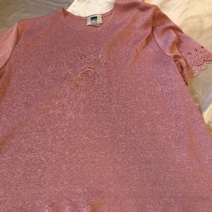 Vintage 80s Rosy Pink Pull Over Top Size XL